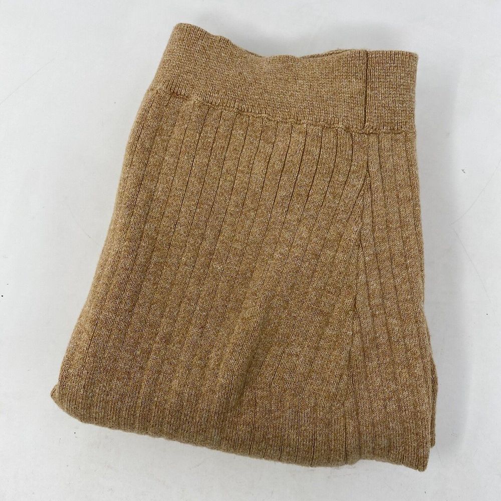 Free People‎ Women's Medium Beige Cotton Blend Stretch Knit Skirt